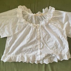 Levi’s White Eyelet Ruffle Blouse